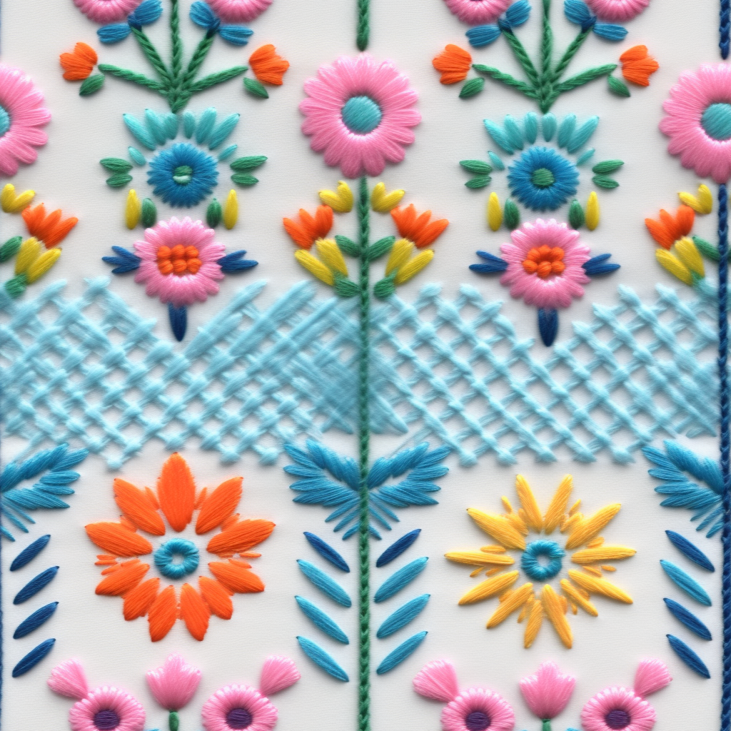 Pastel Middle Eastern Inspired Floral Embroidery